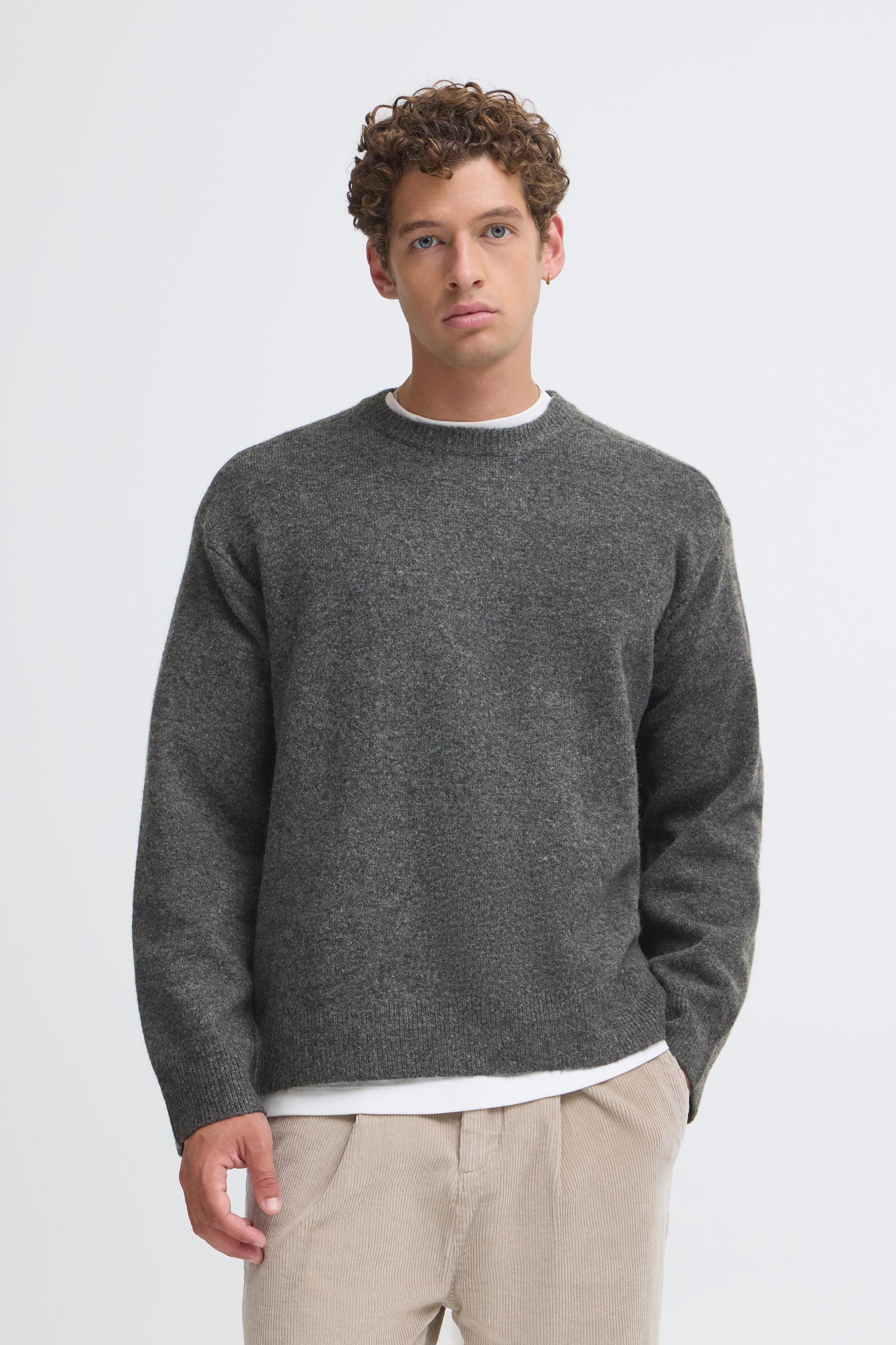 Casual Friday Strickpullover CFAdils Gemütlicher Feinstrick-Pullover mit Rippbündchen
