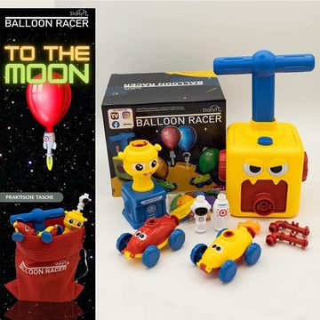 Starlyf Spielzeug-Auto Balloon Racer, (Spar-Set, 22-tlg., 1er oder 2er Pack), mit Luftballon angetriebenes Auto und Rakete + 12 Ballons