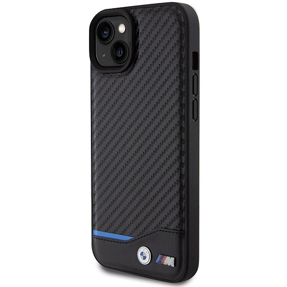 BMW Handyhülle Schutzhülle Case 6,7 Zoll, BMW Lizenzprodukt, Leder-Carbon-Optik, Hardcase