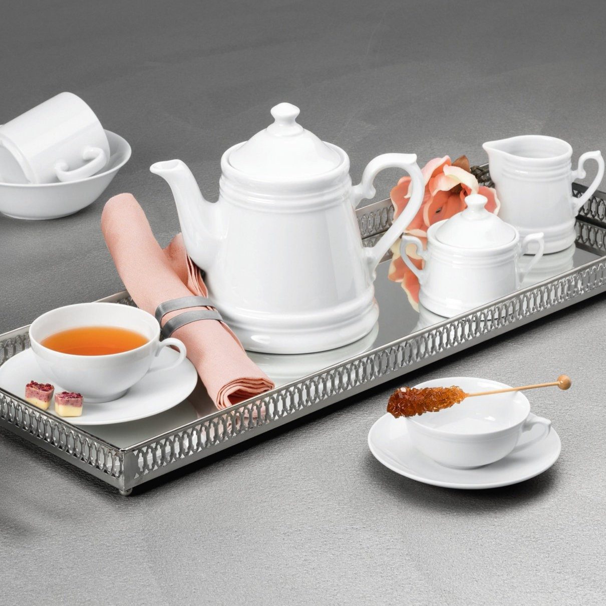 Königlich Tettau Frühstücksteller Worpswede Weiß, 20 cm
