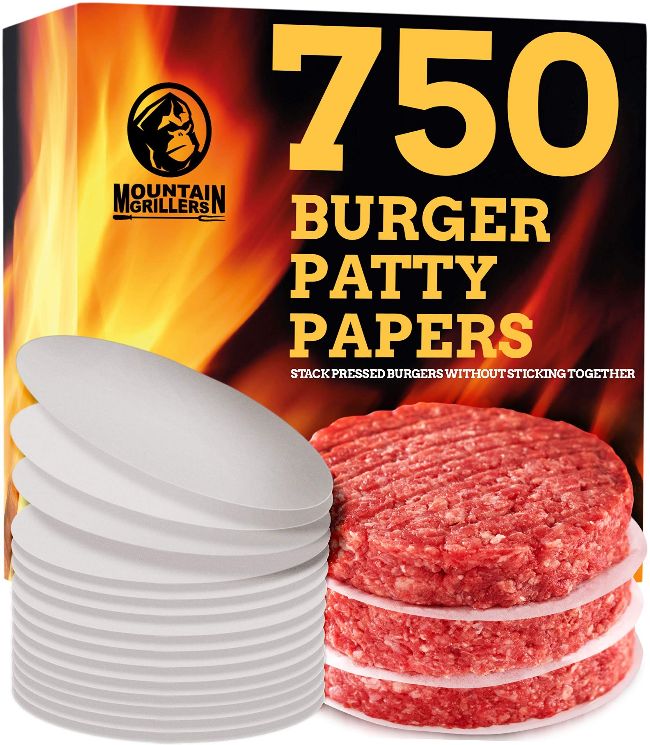 Mountain Grillers Burgerpresse Burgerpresse Patty Burger Maker Antihaft Hamburger Formset, Burger Patty Papers