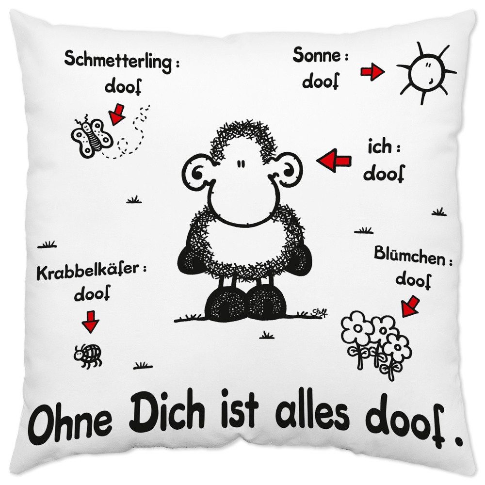 Sheepworld Baumwollkissen Baumwollkissen »Ohne Dich ist alles doof.«