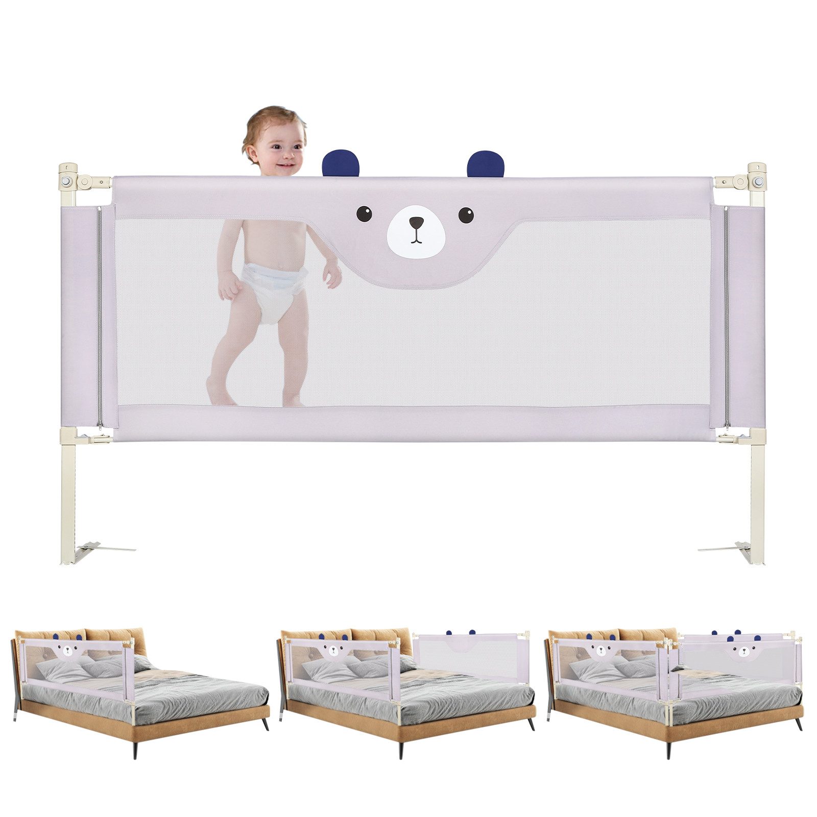 JEOBEST Bettschutzgitter Bettgitter Kinderbettgitter 180cm/200cm (Kleiner B günstig online kaufen