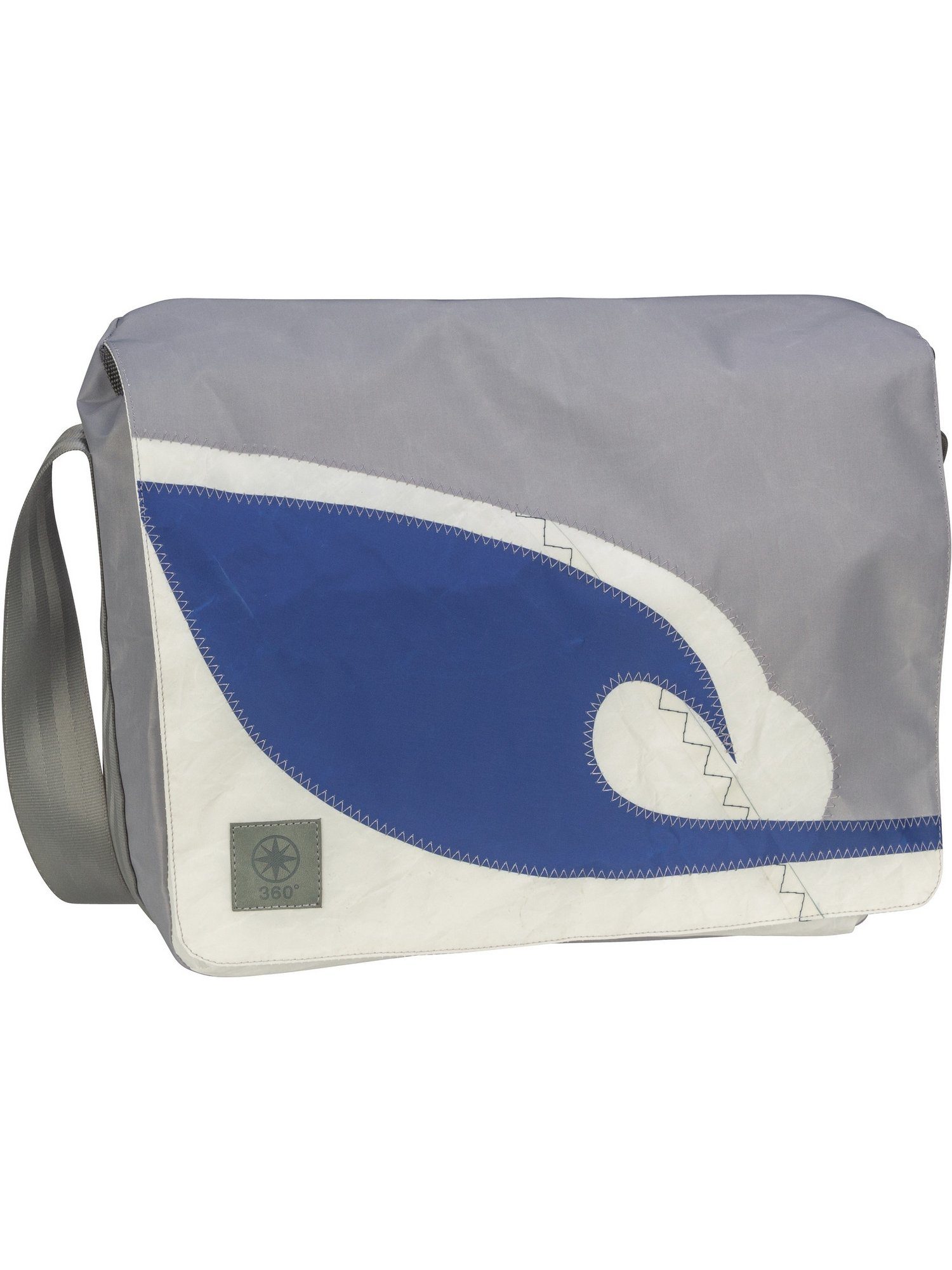 Weiß/Grau Barkasse, 360Grad Bag Umhängetasche Blau Messenger