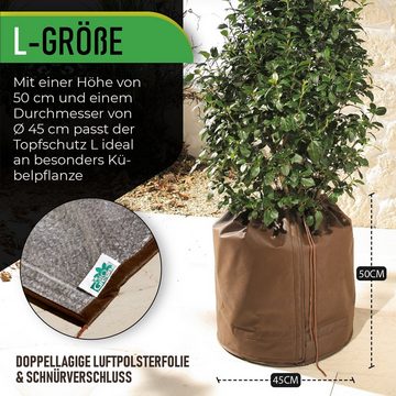 Bio Green Winterschutzvlies Thermo Topfschutz L für Pflanzenüberwinterung H 50 cm x Ø 45 cm, Höhe 50 cm; 100 g/m²