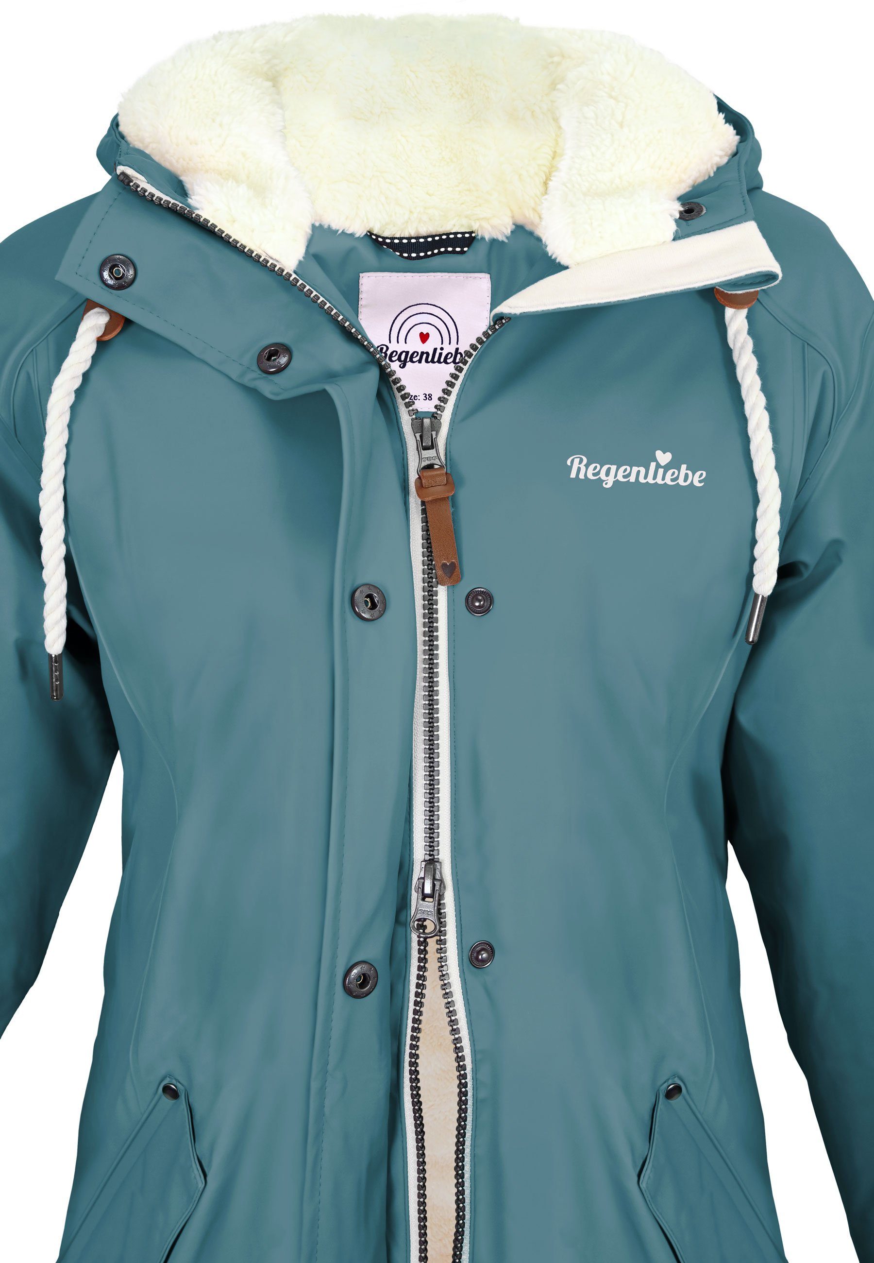 Regenliebe Winterjacke Friesennerz Regenparka mit Teddyfleece gefüttert – Bild 4 von 5
