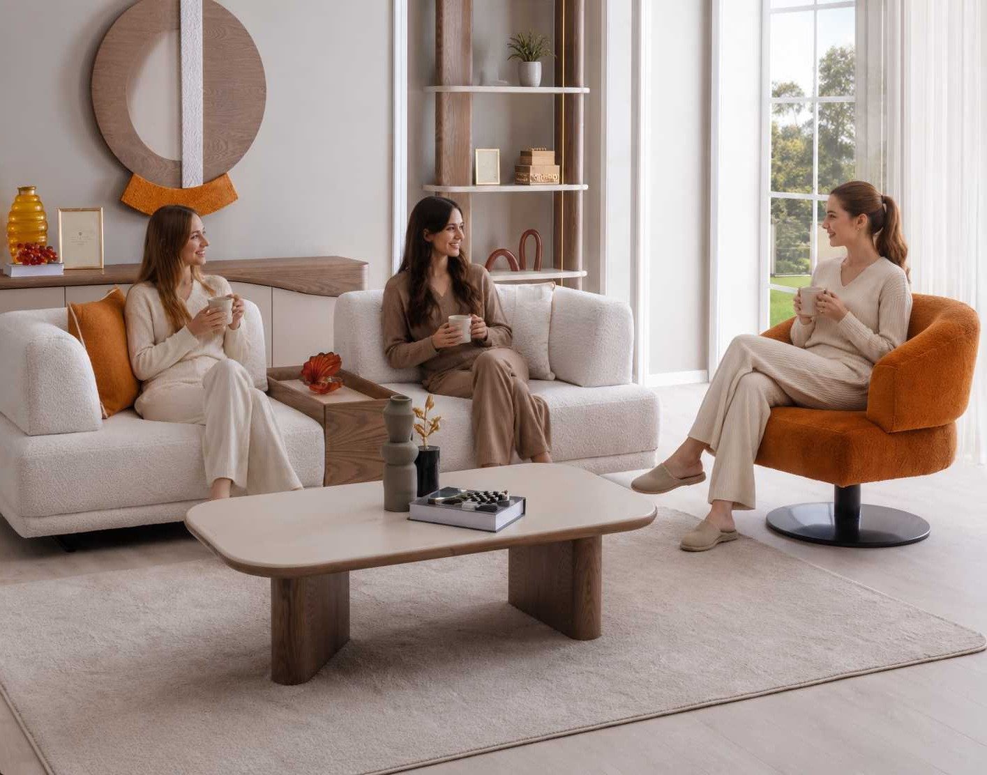 Xlmoebel Polstergarnitur Modernes Wohnzimmer Set: Designer Sofa 2+1 Sitzer mit Couchtisch, (Sofagarnitur, 3-tlg., 2+1 Sitzer mit Couchtisch), Made in Europa