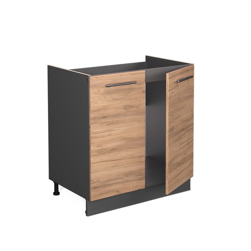Vicco Unterschrank Fame-Line, Goldkraft Eiche/Anthrazit, 80 cm ohne Arbeitsplatte (1-St) – Bild 5 von 5