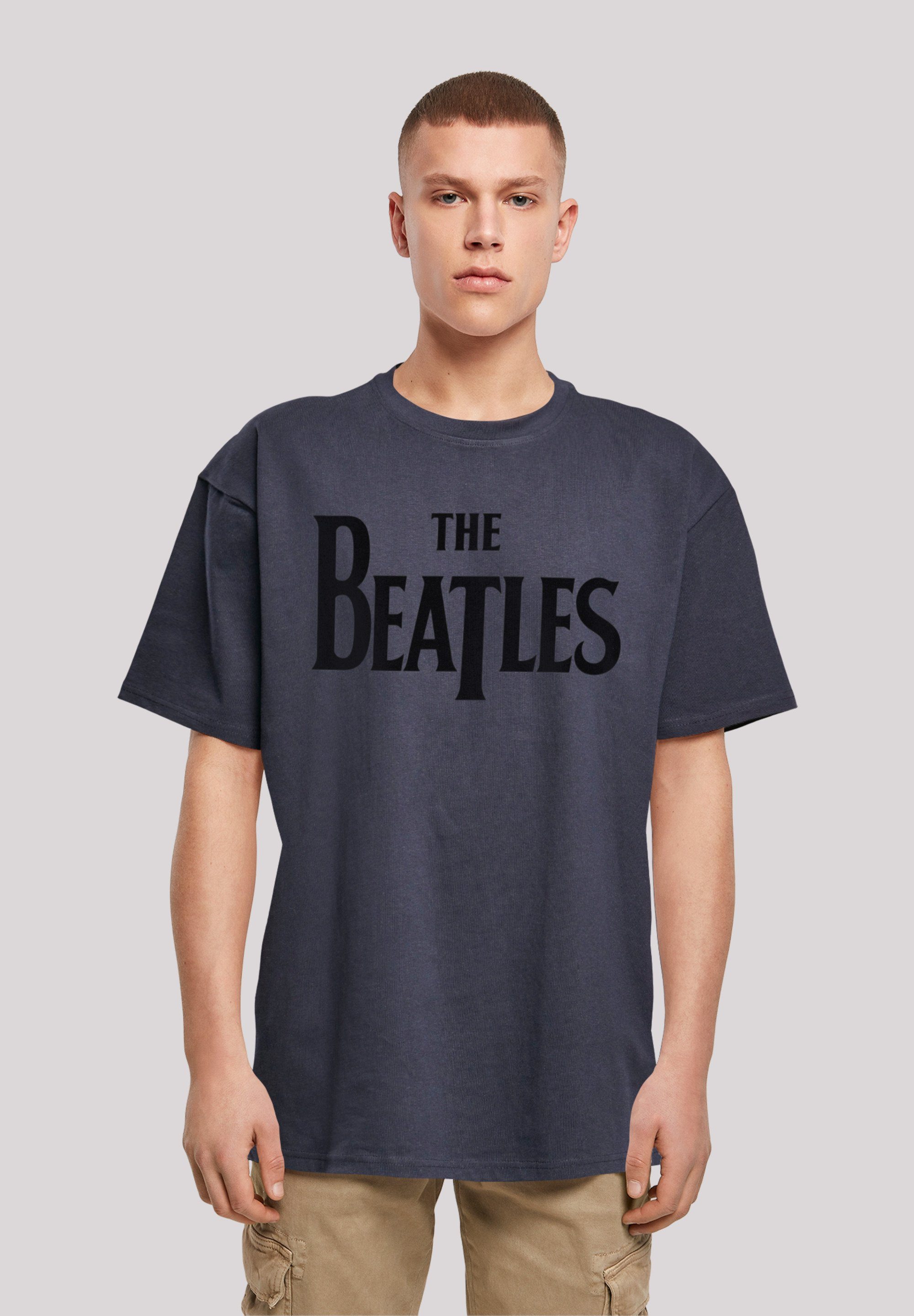 The und Weite Drop F4NT4STIC Schultern T Black Print, Logo überschnittene Passform Beatles T-Shirt Band
