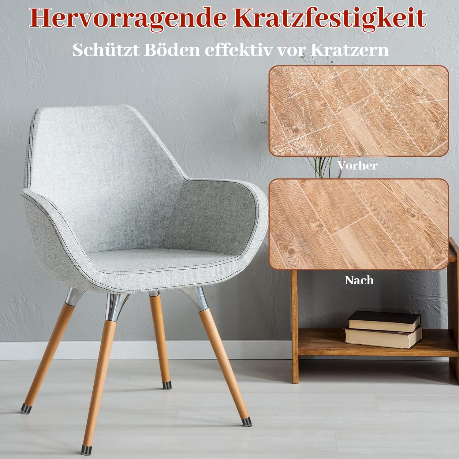 BlingBin Stuhlhusse Stuhlbeinkappen, 40 Stück mit Filz Stuhlbeinschoner, Sc günstig online kaufen