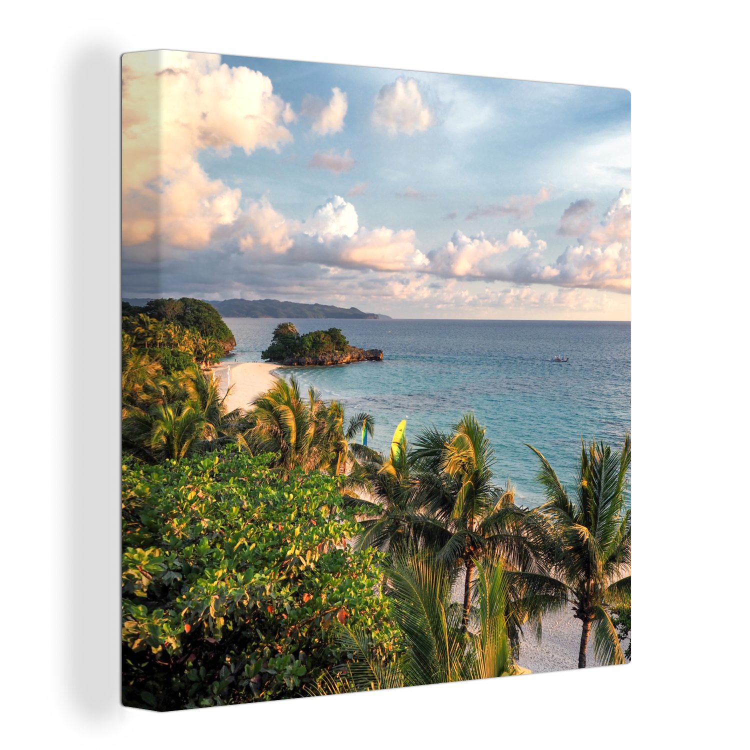 OneMillionCanvasses® Leinwandbild Wolken über der Insel Boracay auf den Philippinen, (1 St), Leinwand Bilder für Wohnzimmer Schlafzimmer