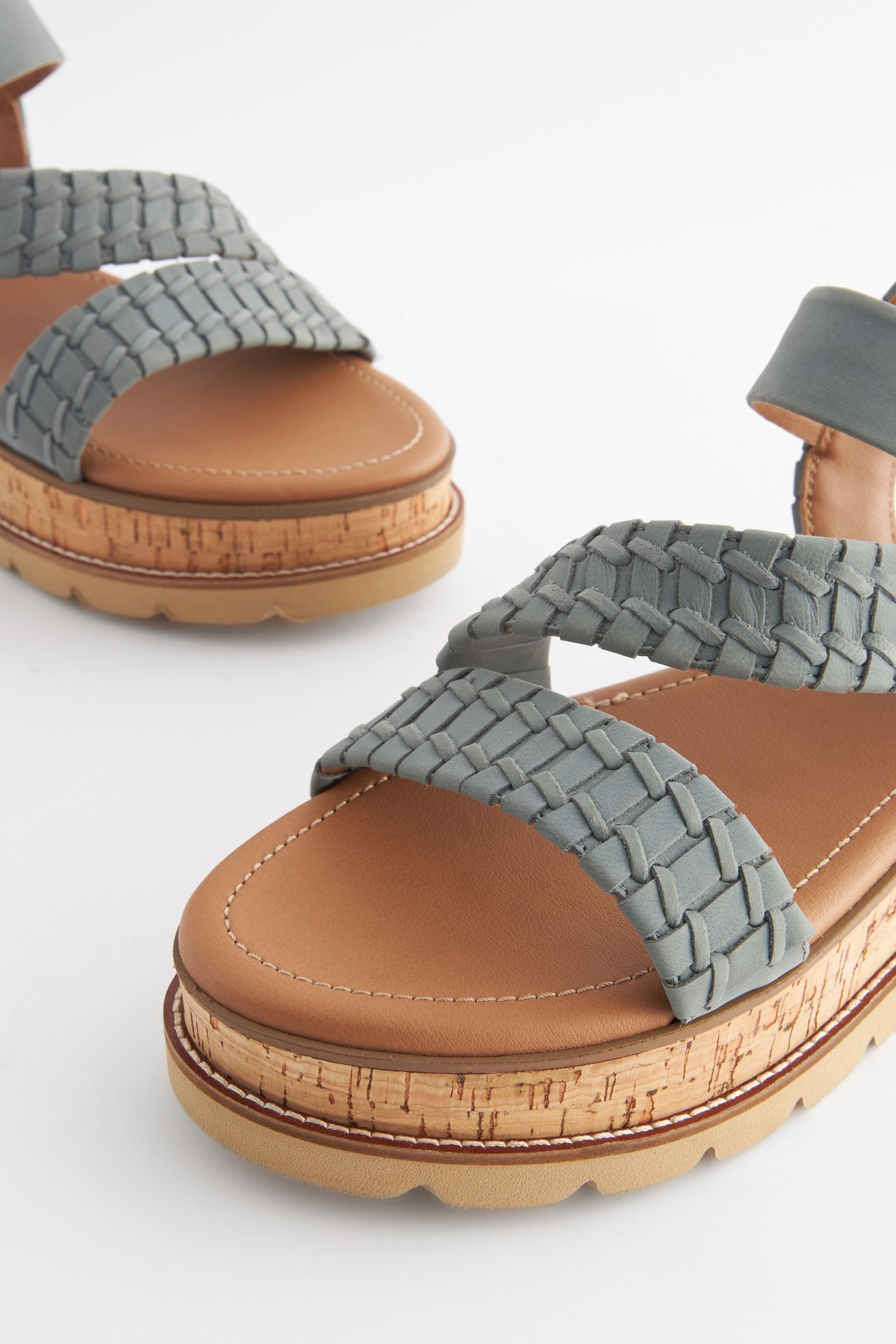 Next Forever Comfort® Ledersandalen, Kork-Flatformsohle Keilsandalette günstig online kaufen