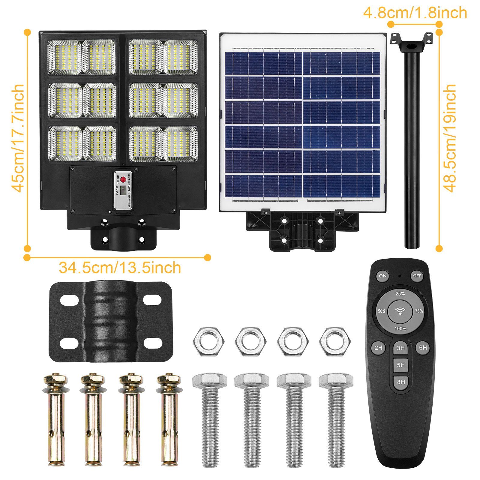 Rosnek LED Außen-Wandleuchte Solar, 40000-80000lm, Wasserdicht, günstig online kaufen