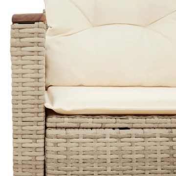 vidaXL Loungesofa Gartensofa mit Kissen 2-Sitzer Beige Poly Rattan