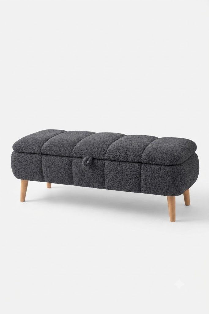 Skye Decor Polsterbank Snug Japandi (1-St), Gepolsterte Sitzbank in Teddy-Optik, mit Stauraum