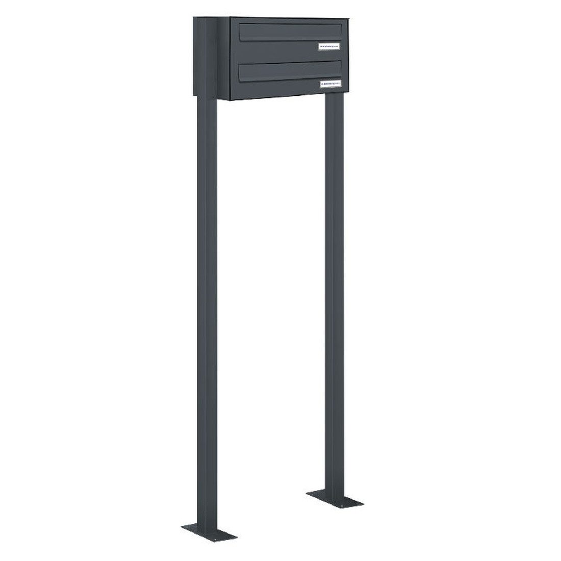 Durchwurfbriefkasten 2 Fach Premium Briefkasten A4 in RAL 7016 Anthrazit Grau wetterfest