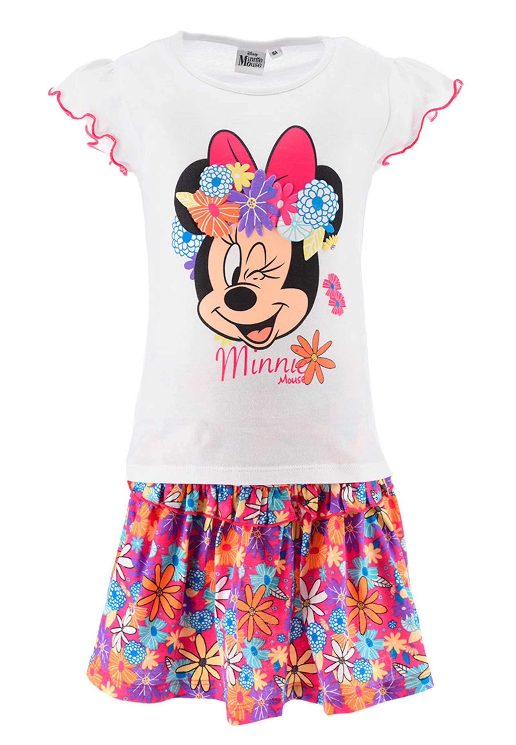 Disney Minnie Mouse (2-tlg) Bekleidungs-Set & Maus Rock Mini Shirt