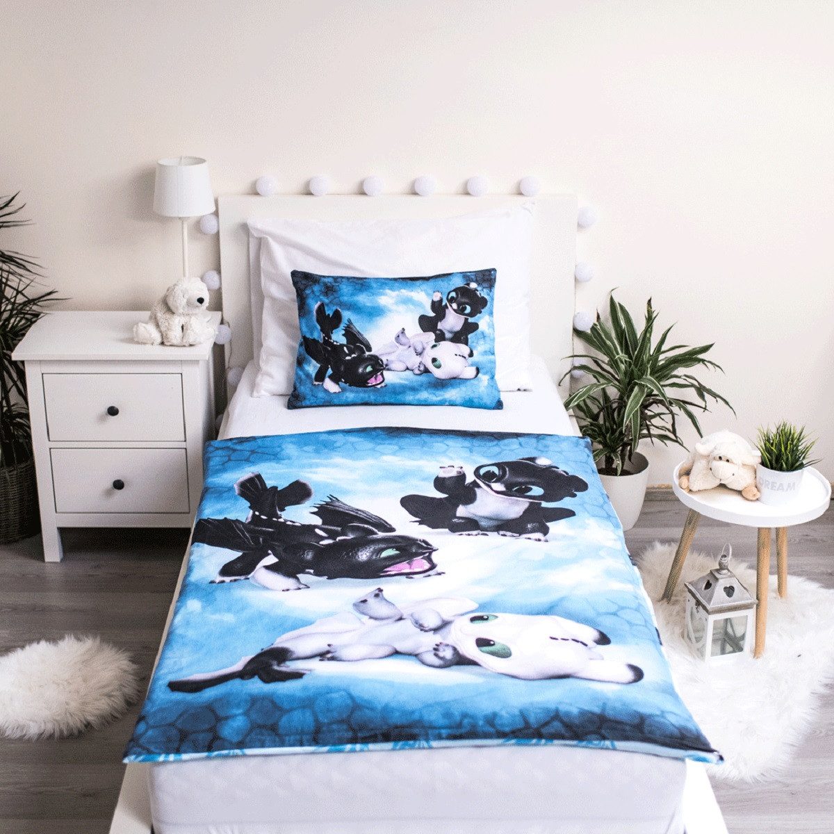 DreamWorks Kinderbettwäsche Drachenzähmen leicht gemacht – 100x135 cm & 40x günstig online kaufen