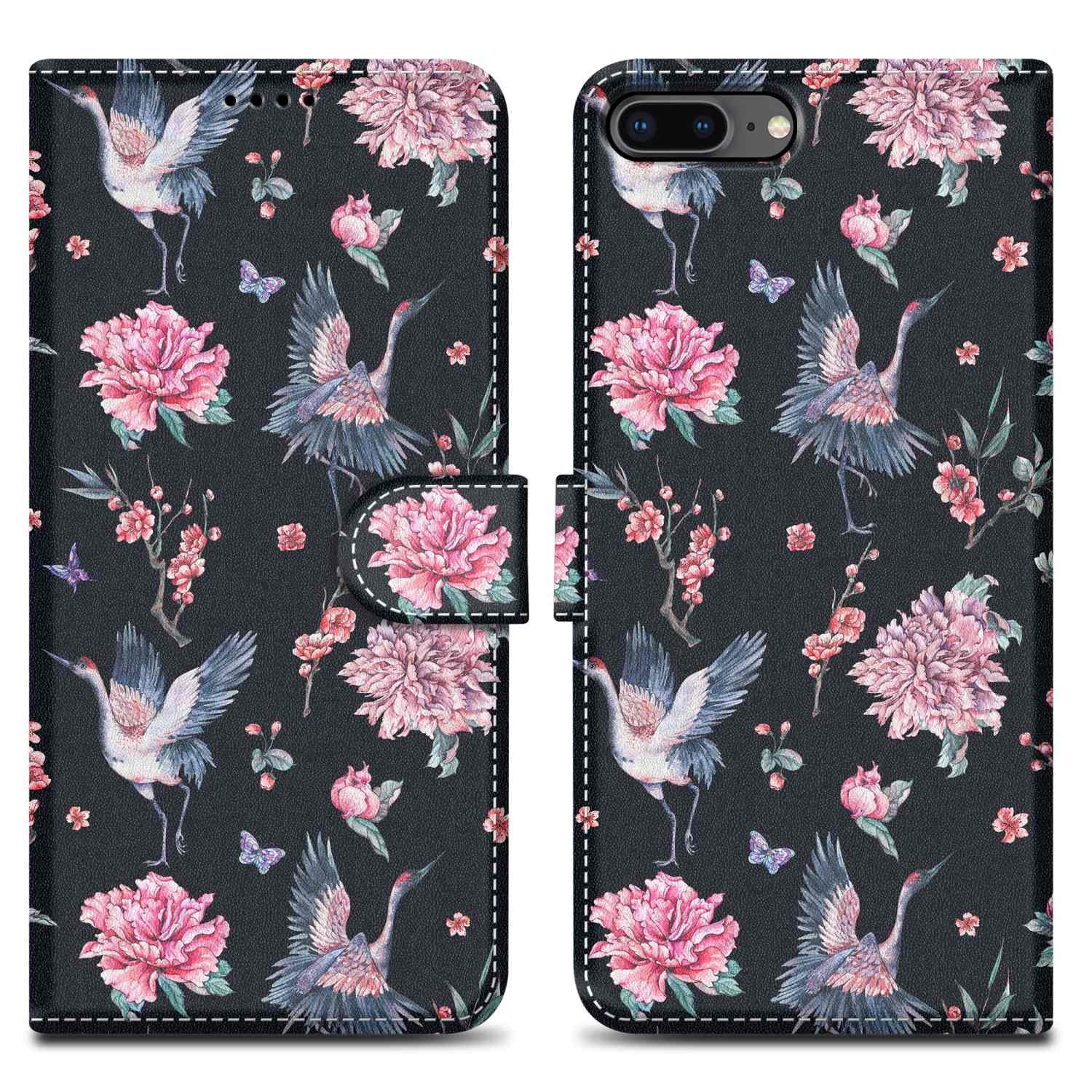 Cadorabo Handyhülle für iPhone 7 PLUS / 7S PLUS / 8 PLUS Hülle Apple iPhone 7 PLUS / 7S PLUS / 8 PLUS, Handy Schutzhülle - Hülle, Standfunktion, Kartenfach, Magnetverschluss