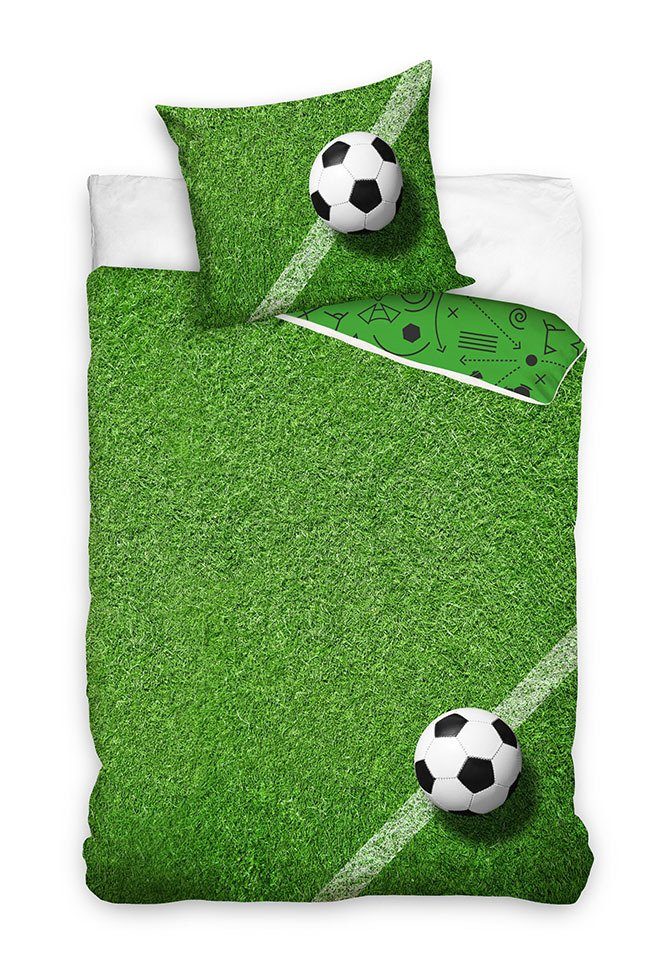 Jugendbettwäsche Fußball Bettwäsche 135 x 200 cm, Carbotex