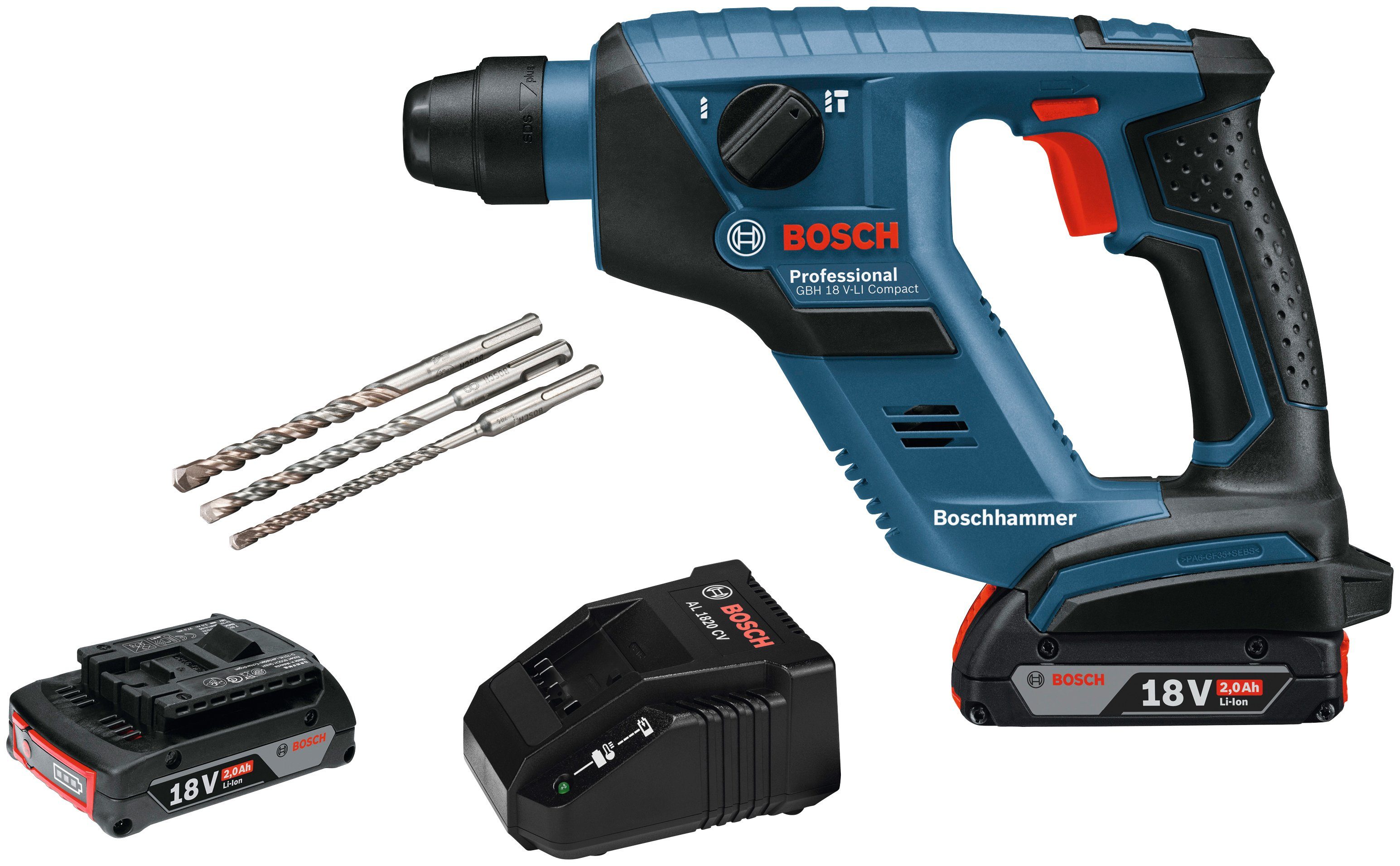 Bosch Professional AkkuBohrhammer »GBH 18 VLI Compact«, max. 1050 U