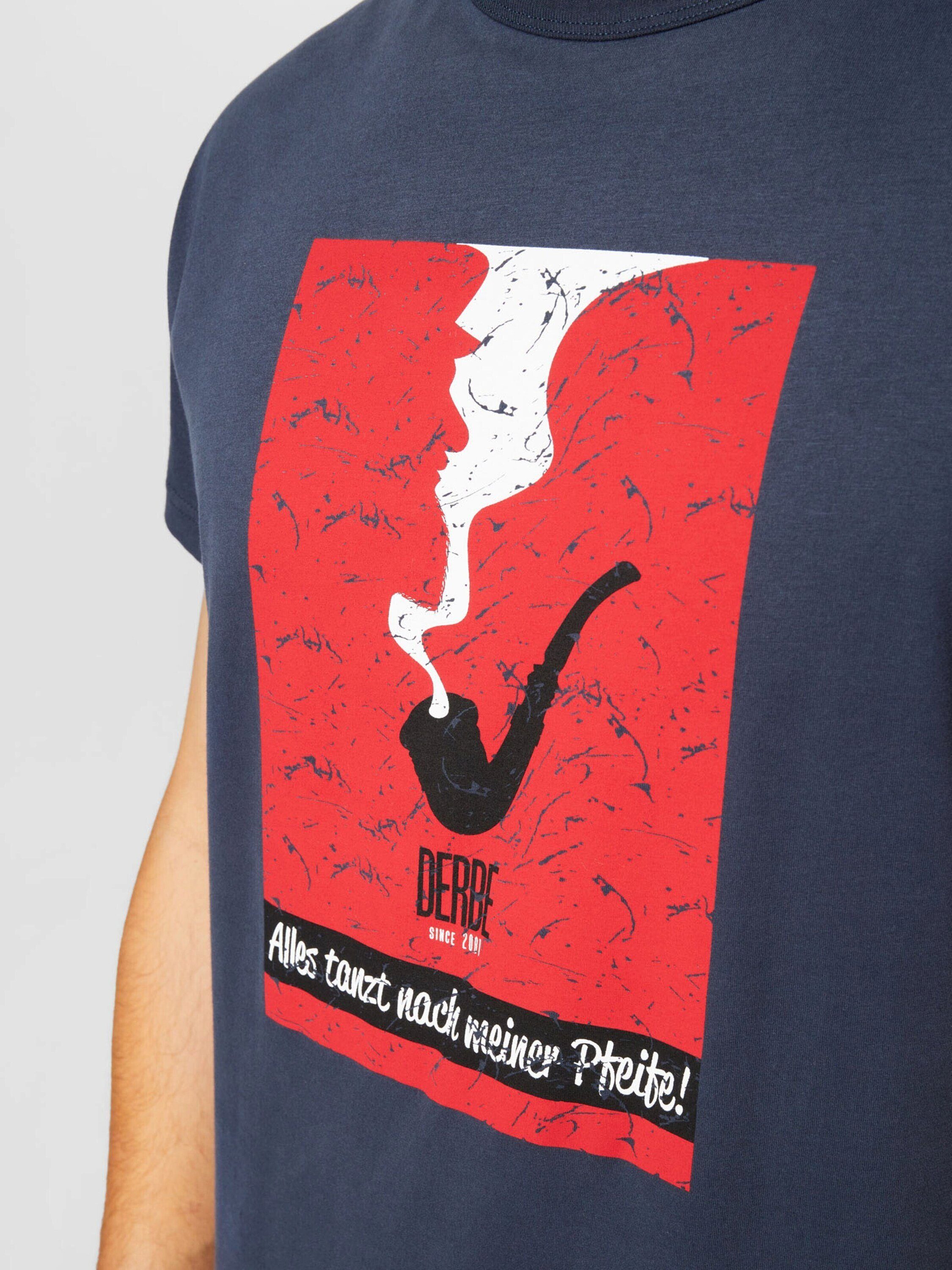 navy Derbe Kaptain Pfeife T-Shirt (1-tlg)