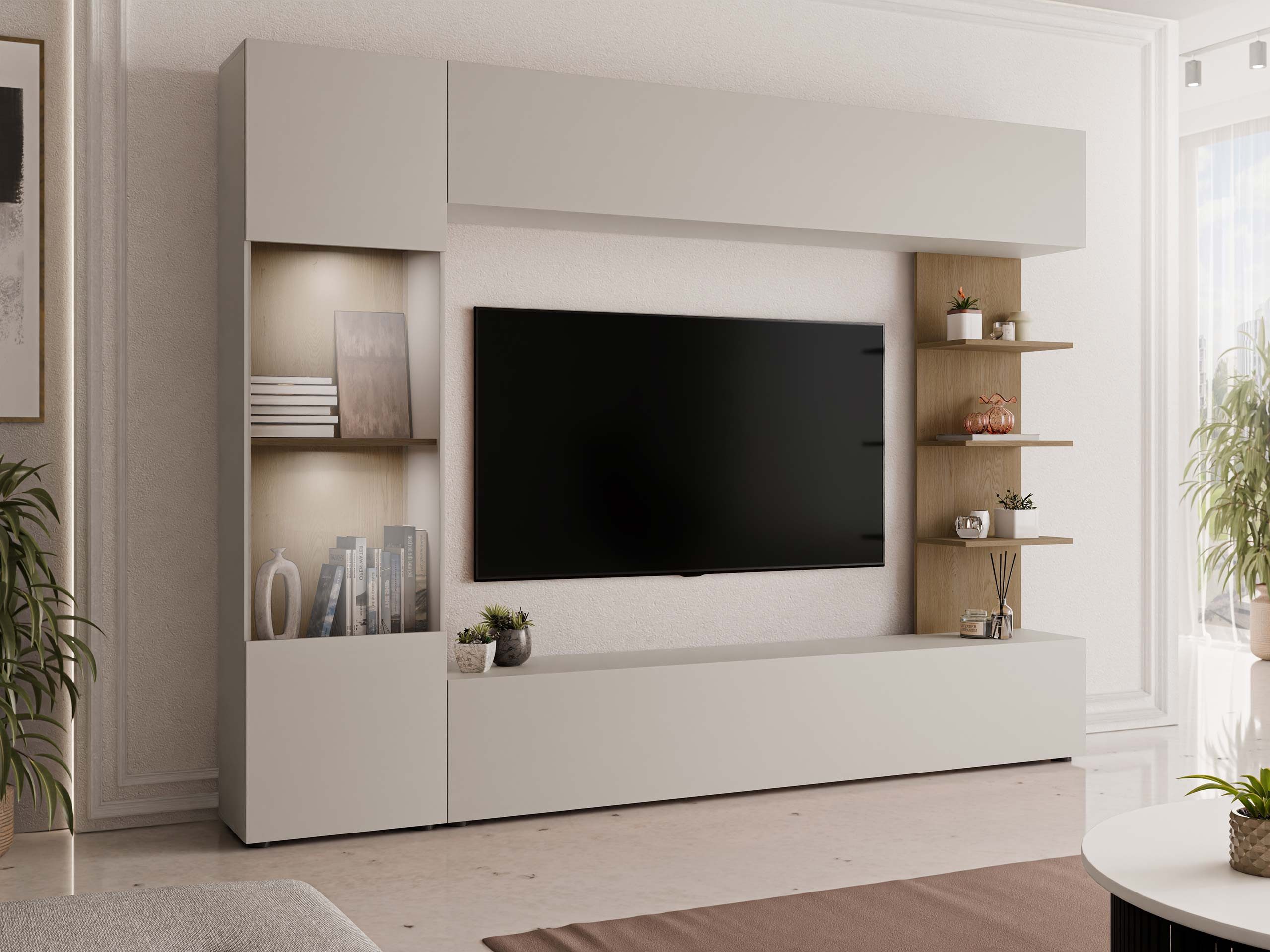 MIRJAN24 Wohnwand Lazando, (Komplett-Set, Hängeschrank, Vitrine, TV-Lowboar günstig online kaufen