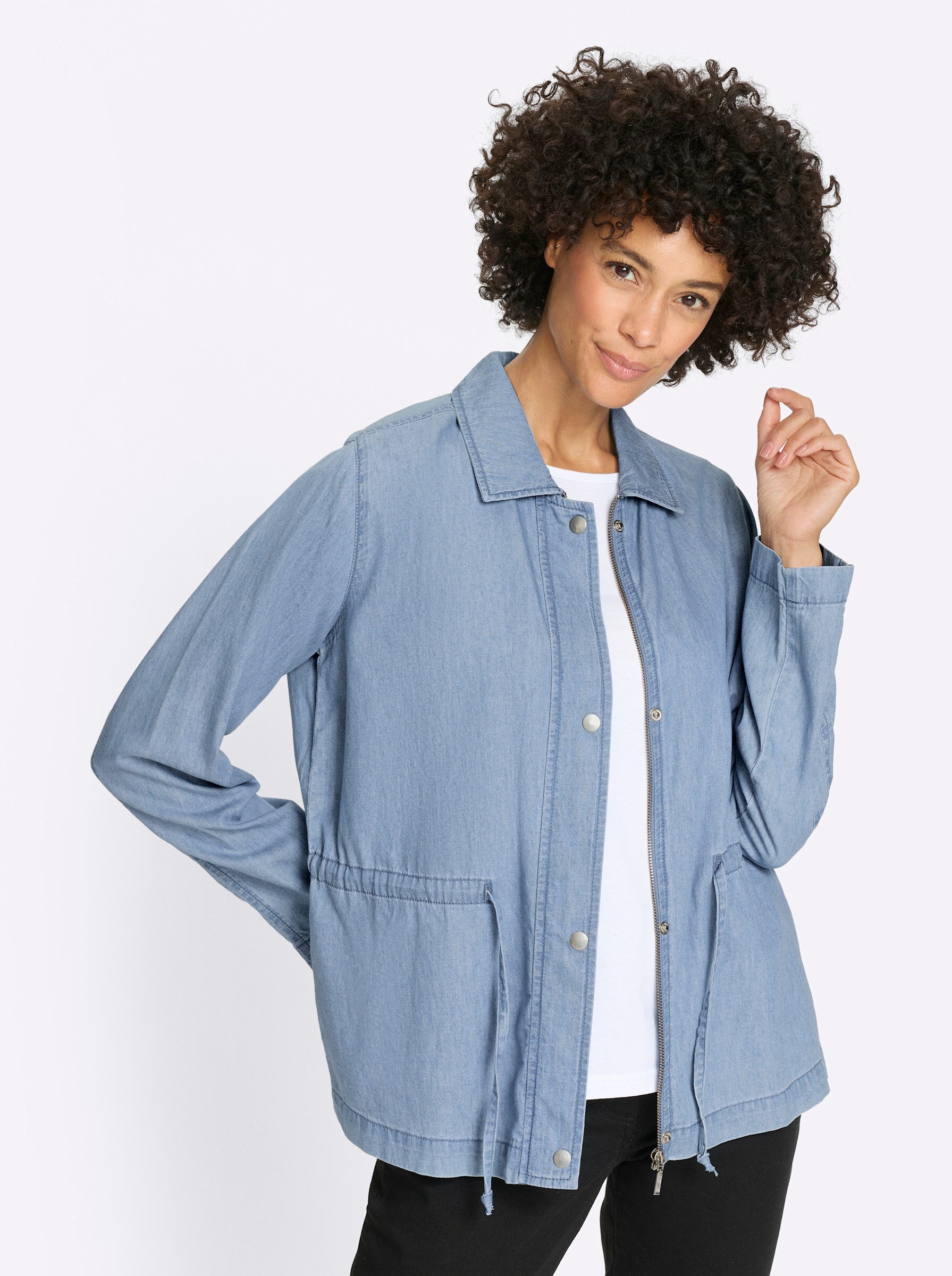 Sieh an! Allwetterjacke Jeans-Jacke Langarm