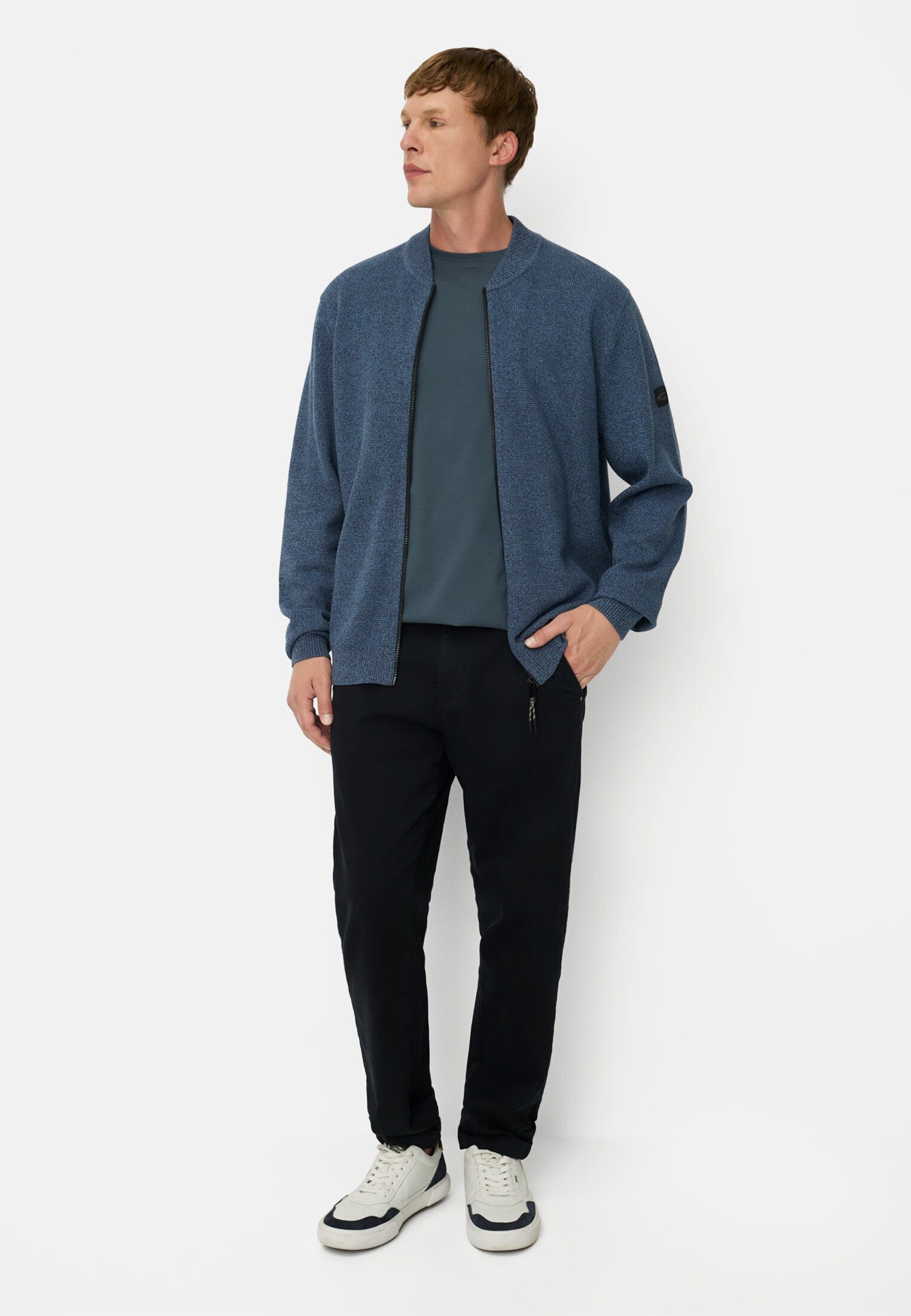 camel active Sweatjacke mit Bomberkragen Langarm