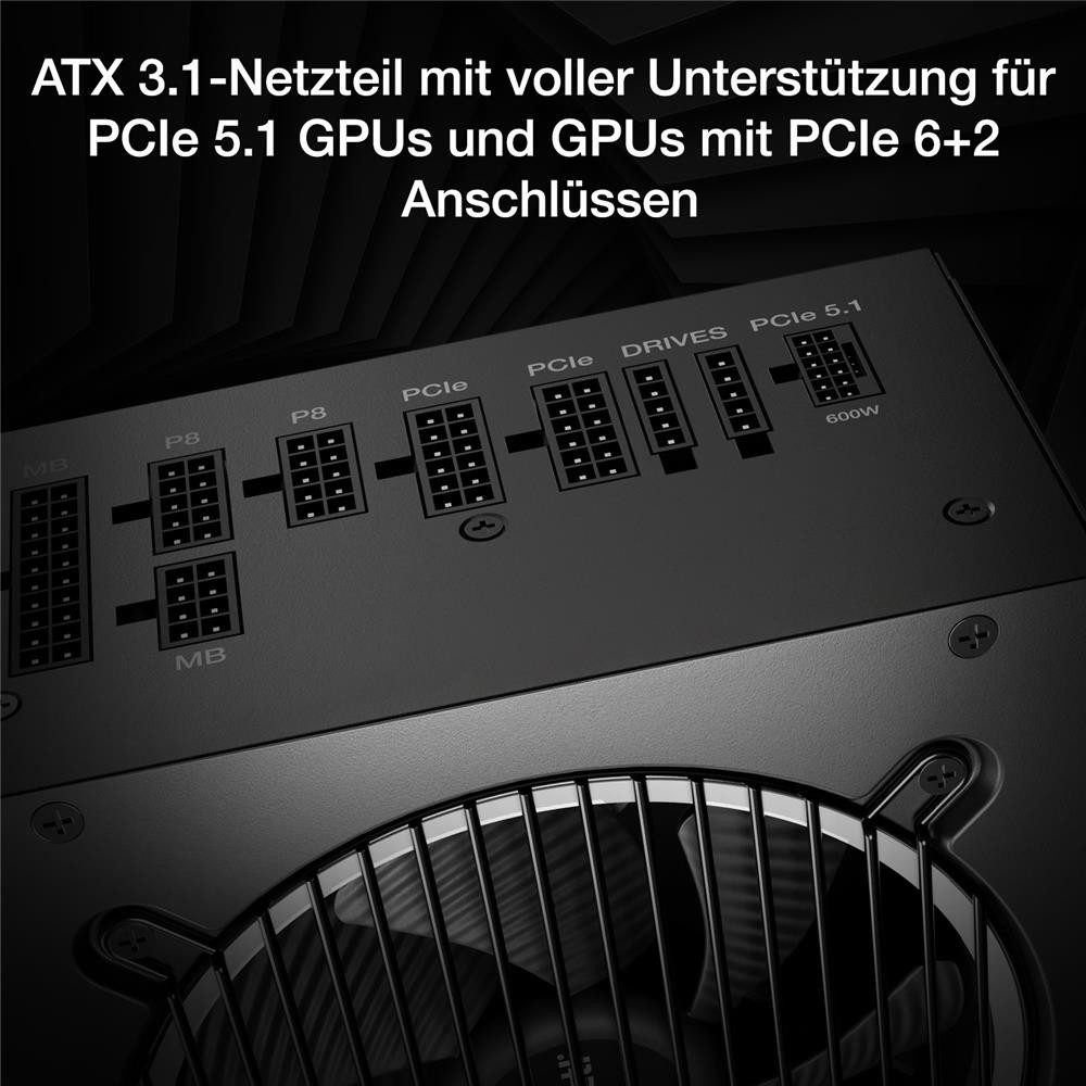 be quiet! Pure Power 13 M 1000W PC-Netzteil (80 Plus® Gold Effizienz, ATX 3.1, für PCIe 5.1 GPUs, 120mm Lüfter) – Bild 3 von 5