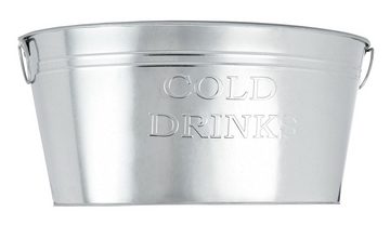 Spetebo Wein- und Sektkühler XXL Zink Getränkekühler COLD DRINKS Eiskübel 50 cm, mit 2 einklappbaren Tragegriffen