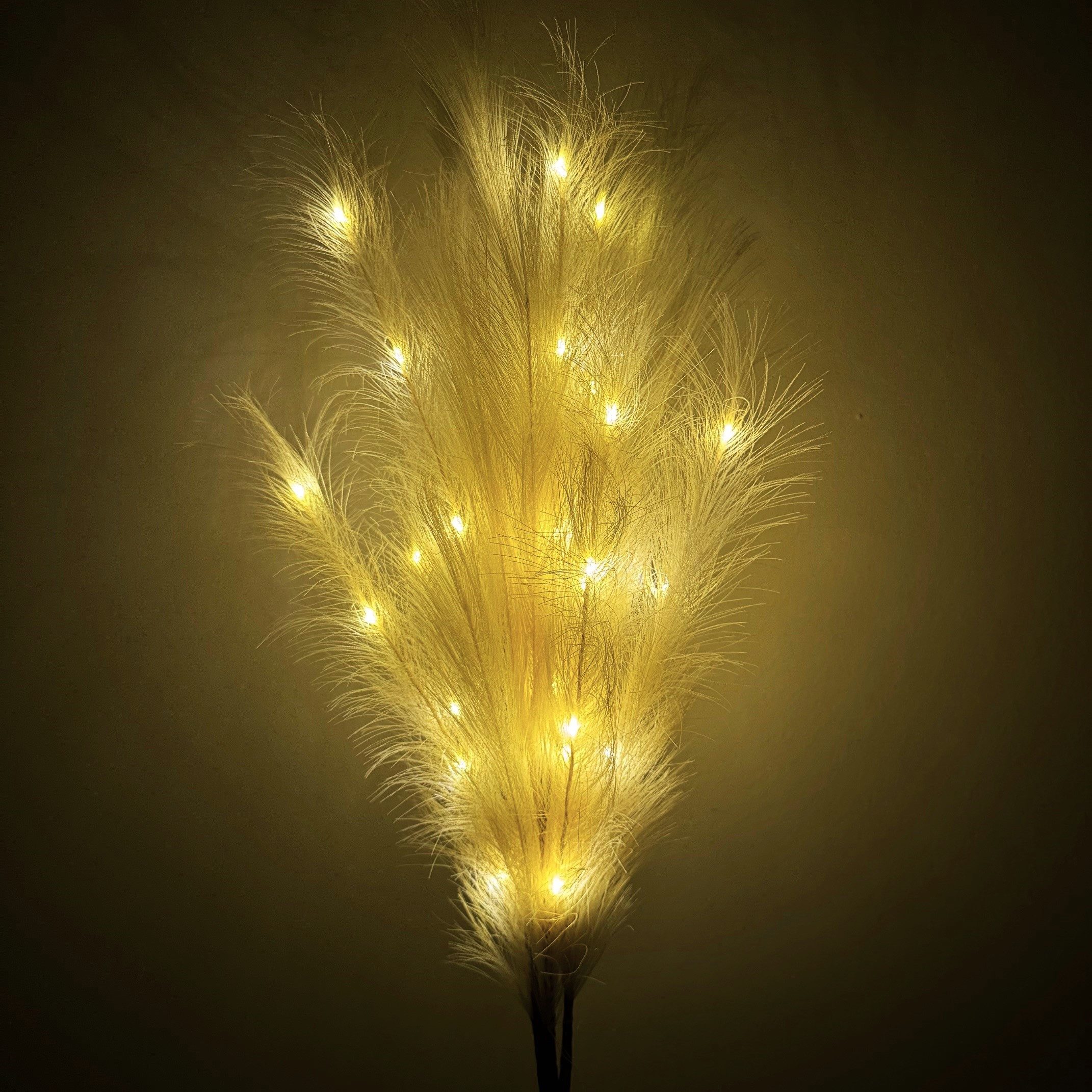 Kunstpflanze künstliches Pampasgras mit LED-Beleuchtung, Timer - 80 bis 115 cm groß - Kunstgräser, Online-Fuchs, Dekoration für Frühling, Sommer, Herbst & Winte – Bild 2 von 4