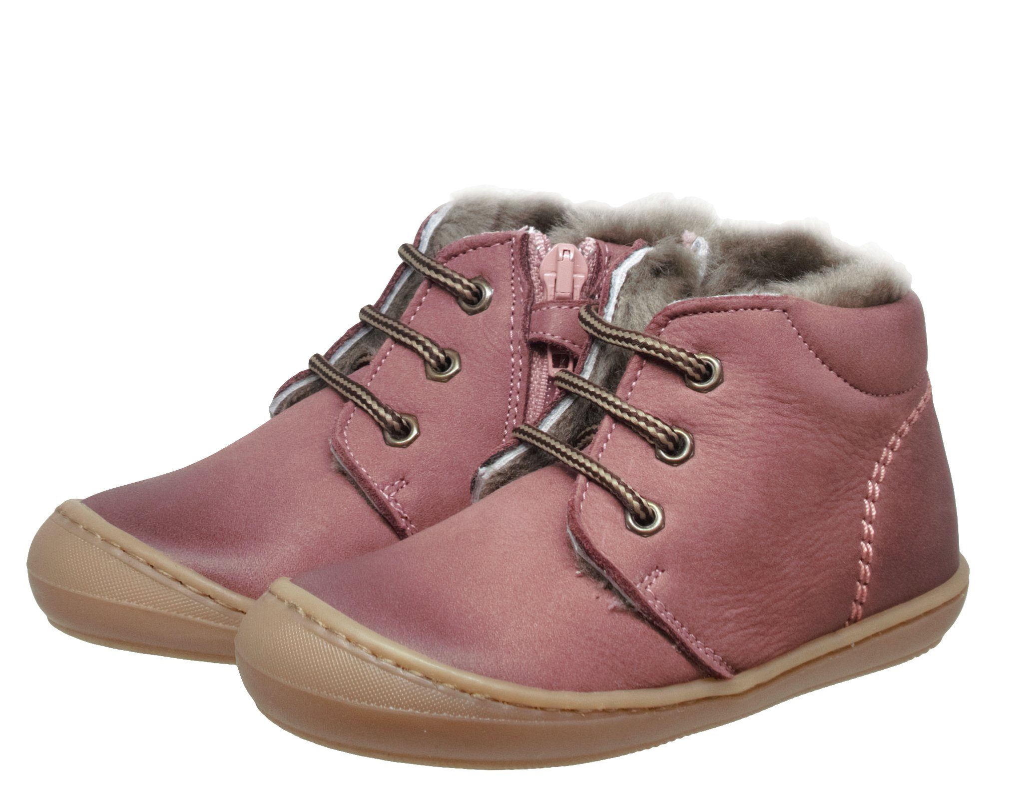 Dianetti 3245B Winter Stiefel Kinder Schuhe Leder Lammfell Rosa Stiefelette