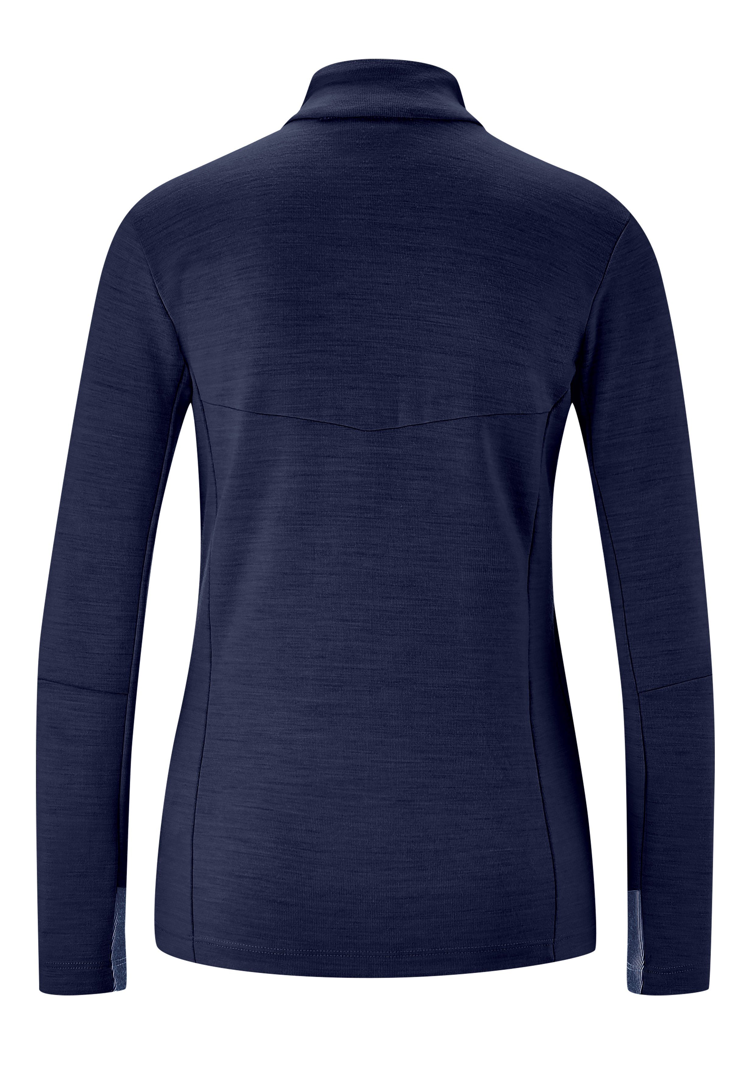 Maier Sports Funktionsshirt Skutvik dunkelblau W HZ hohe Damen, Atmungsaktivität Midlayer funktionaler für