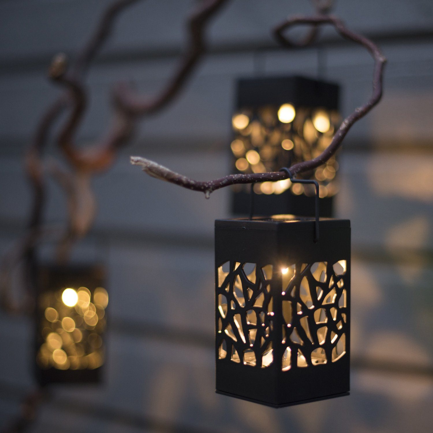 MARELIDA LED Laterne LED Solar Laternen hängend stehend H:11cm Terasse Garten 3St., LED Classic, warmweiß (2100K bis 3000K)