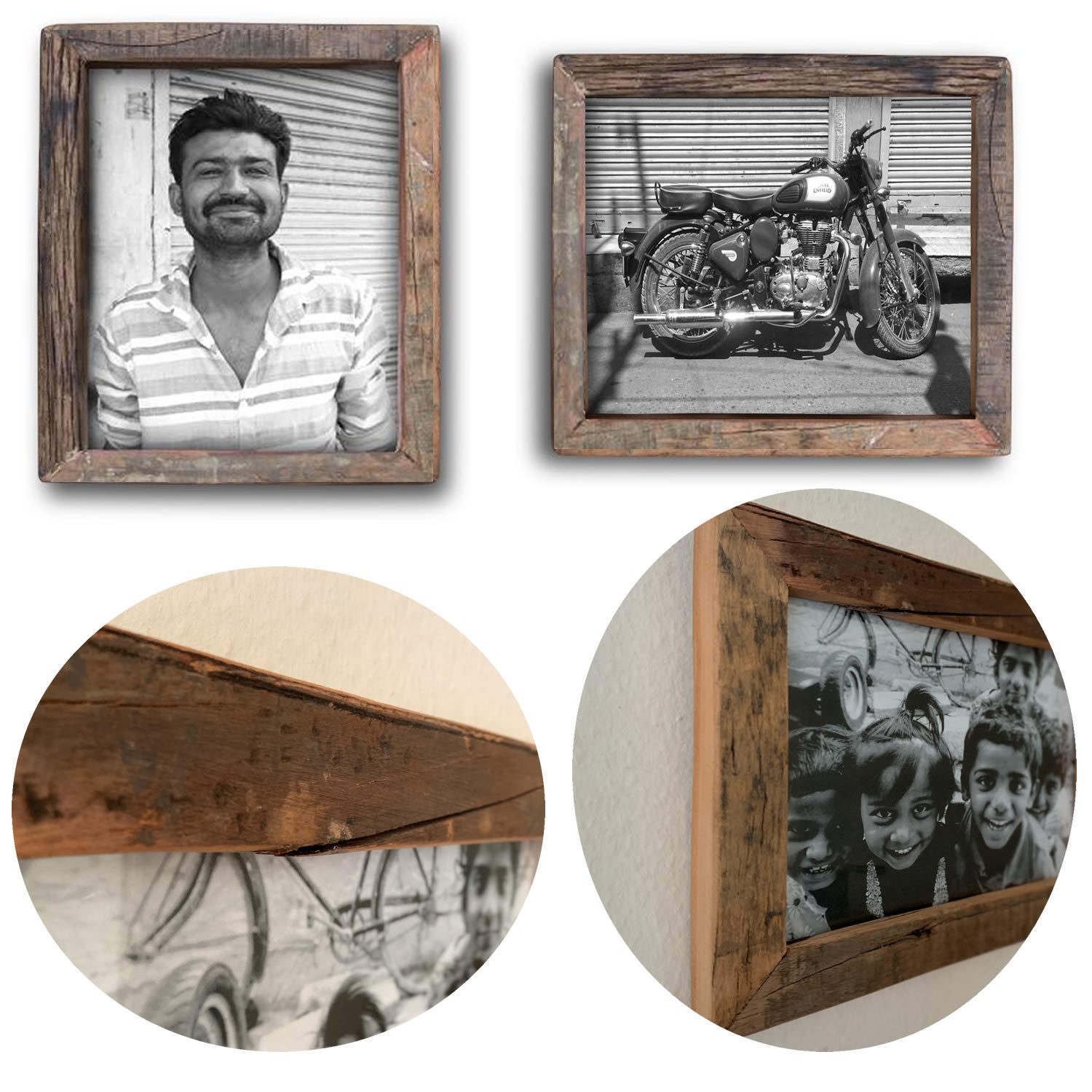 LS-LebenStil Bilderrahmen Vintage Holz Wand Fotorahmen Dehli Braun 20x30m Retro, für 1 Bilder (1 St), Fotorahmen Aufsteller, Portrait Rechteckig 20x30cm, Ideal für Hochzeitsfotos Babybilder Kinderfotos Tauffotos Portraits