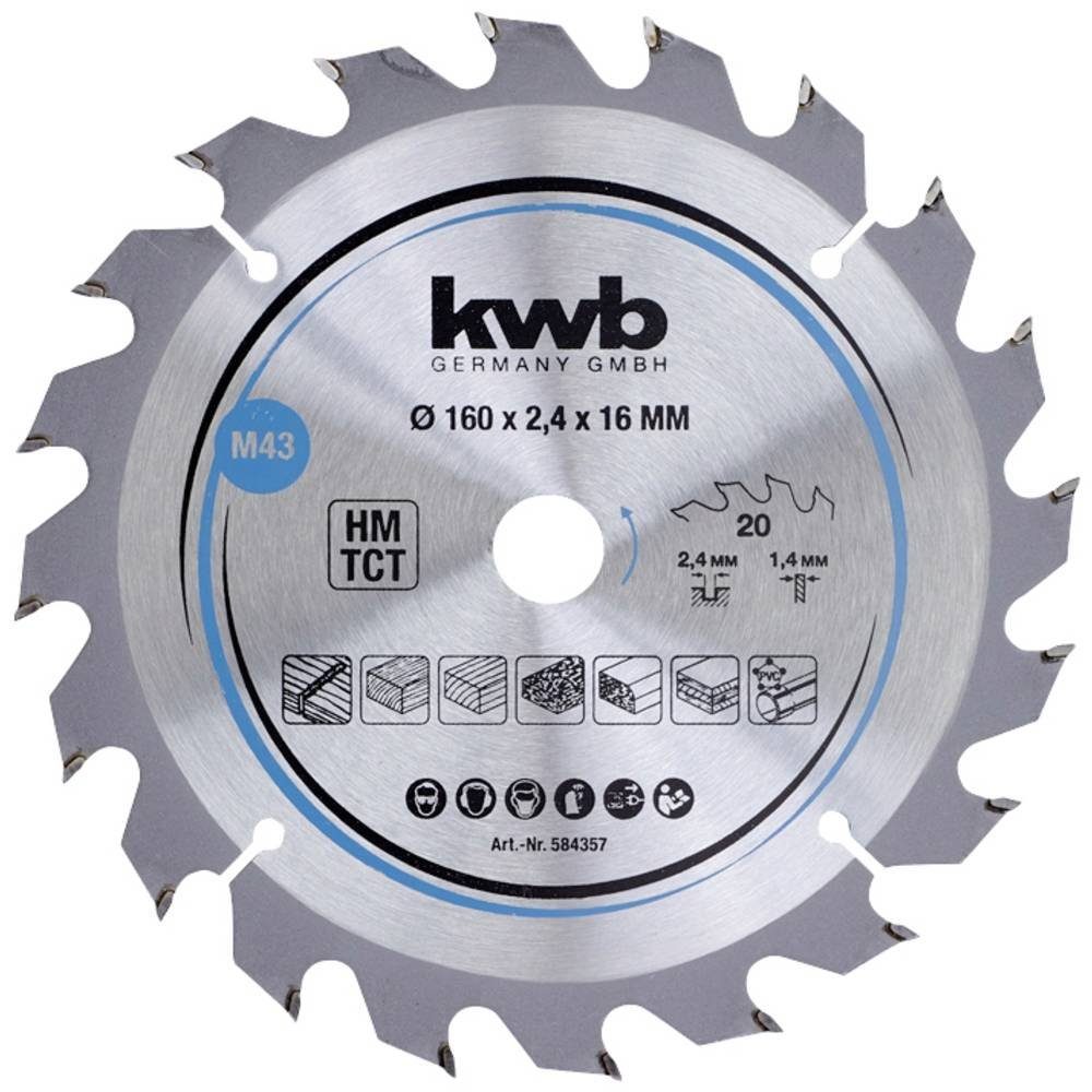 kwb Kreissägeblatt Span-Platten Kreissäge-Blatt, Holz-/Hartholz, 160