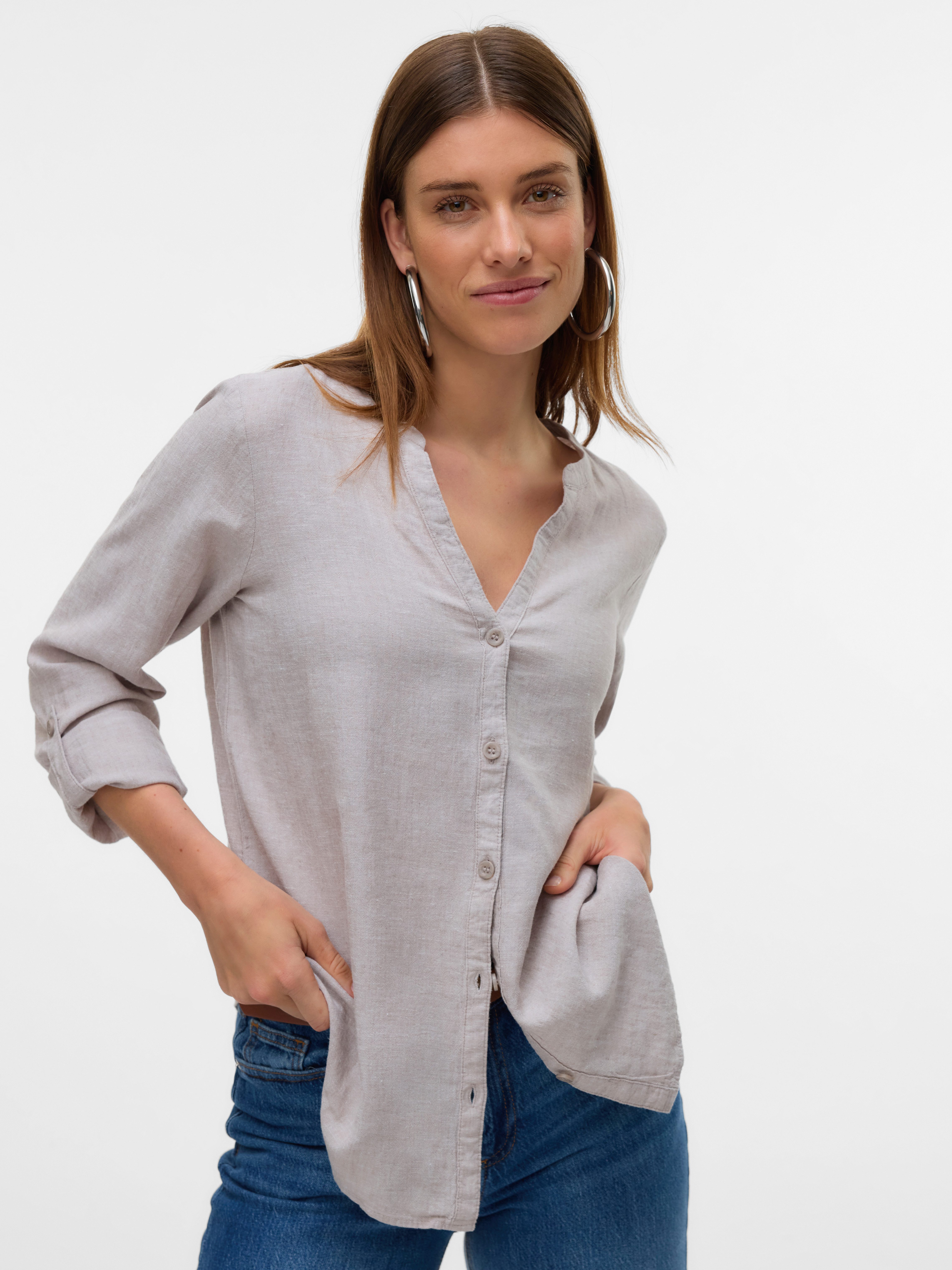 Vero Moda Langarmbluse VMLINN LS V-NECK günstig online kaufen