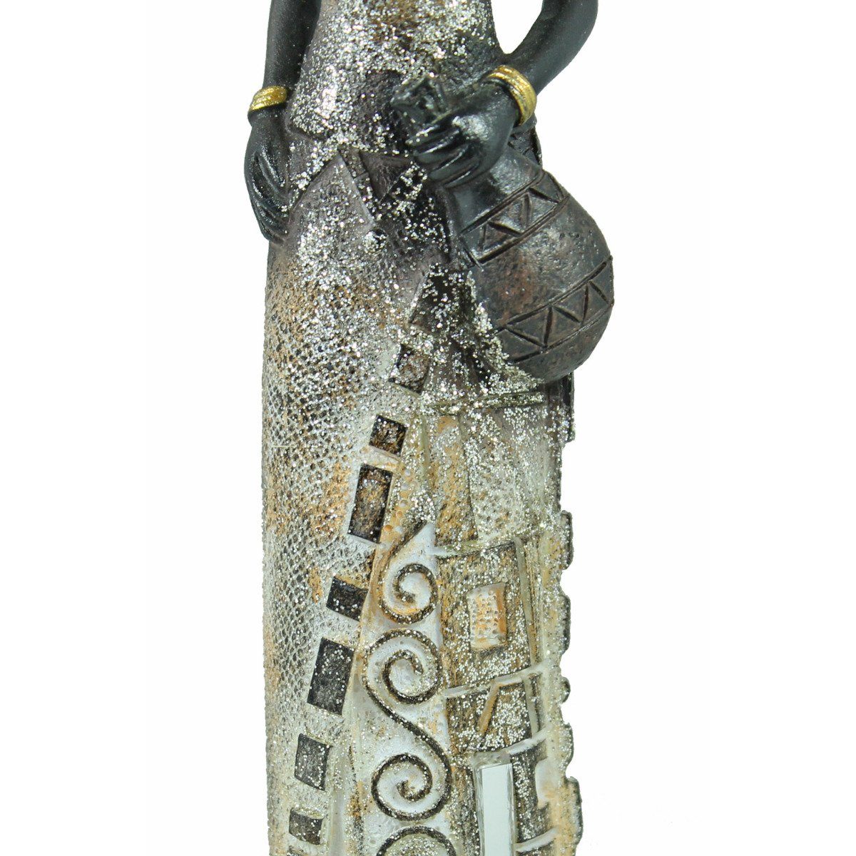 in handbemalt colourliving Dekofiguren, mit Frau Hand der Deko Afrikanische Afrika Figur Afrikafigur Kanne
