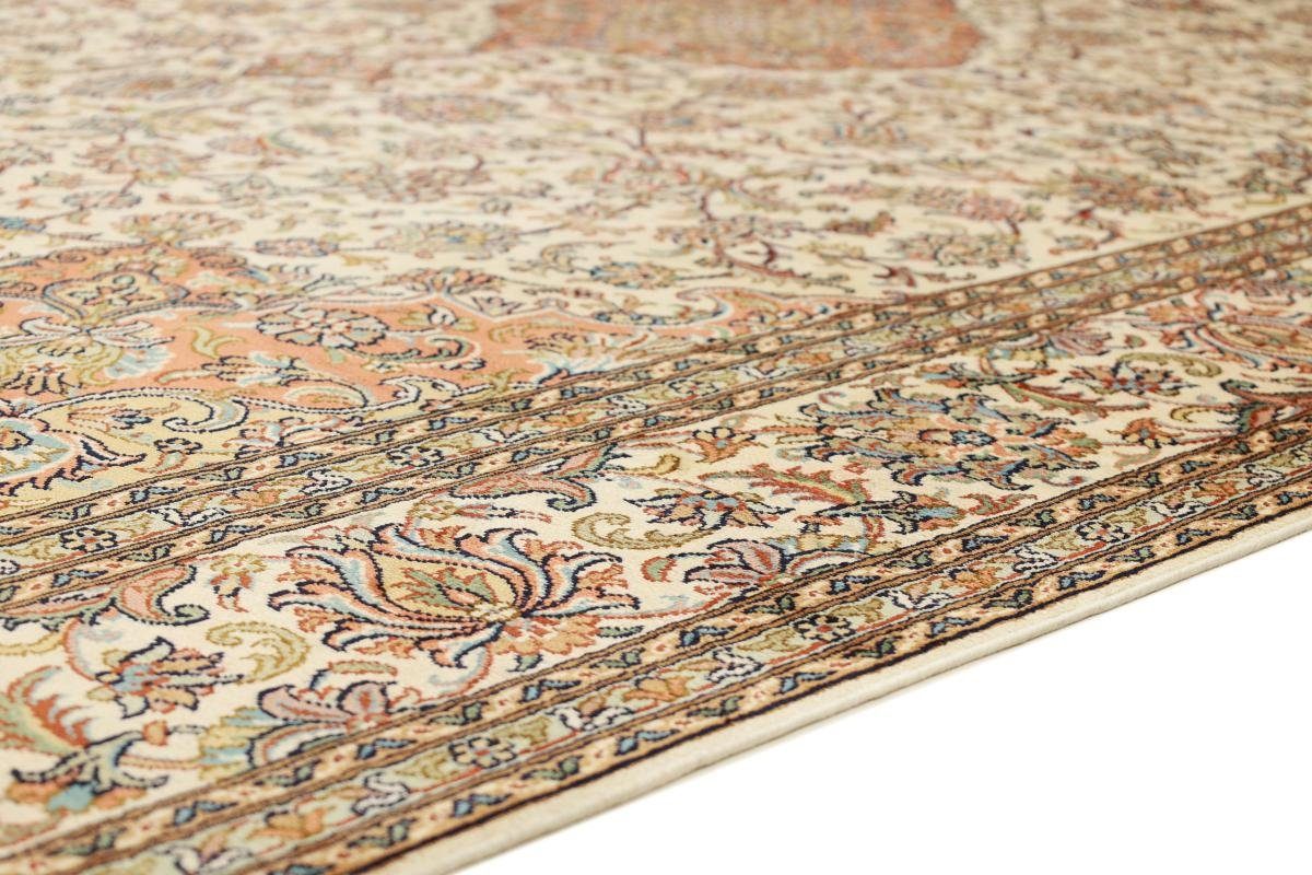 Orientteppich, Nain 4 mm Handgeknüpfter rechteckig, Seidenteppich Kaschmir Trading, Höhe: 212x298 Seide