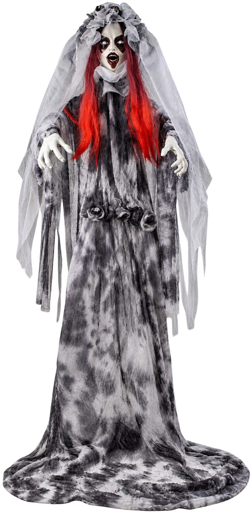 Mel-O-Design LED-Dekofigur Bloodwyn Horror Braut Halloween Figur 170cm Mit LED Augen Sound Deko (1 St)