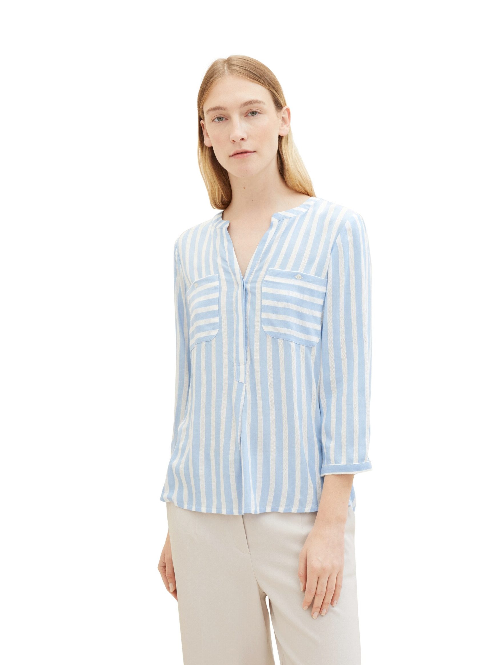 TOM TAILOR Blusenshirt Gestreift 3/4 Arm günstig online kaufen