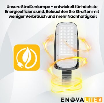 ENOVALITE LED Flutlichtstrahler LED-Straßenleuchte, 50 W, 7000 lm, 5000 K (neutralweiß), IP65, TÜV, LED fest integriert, Tageslichtweiß, neutralweiß