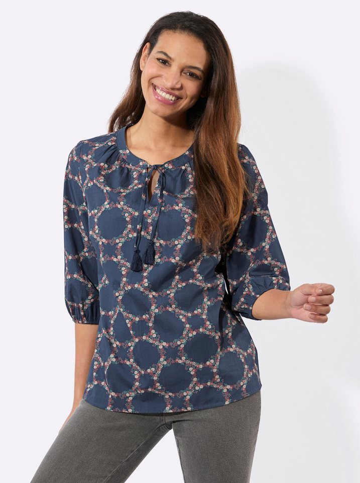 Witt Klassische Bluse Druck-Bluse 3/4-Arm