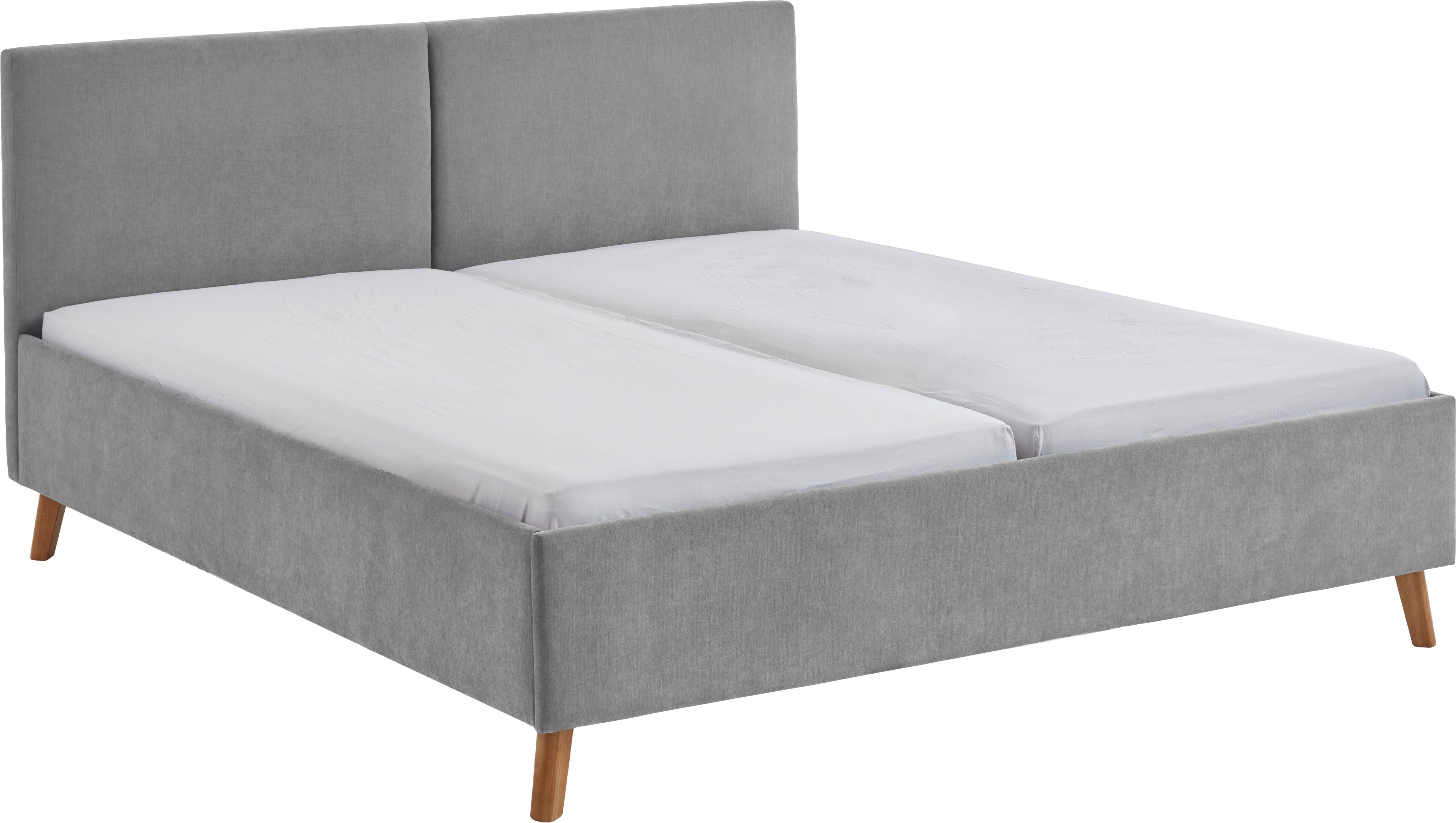 meise.möbel Polsterbett Piano, in verschiedene Farben und Breiten erhältlich, wahlweise mit schwarzem oder eichefarbigem Holzfuß