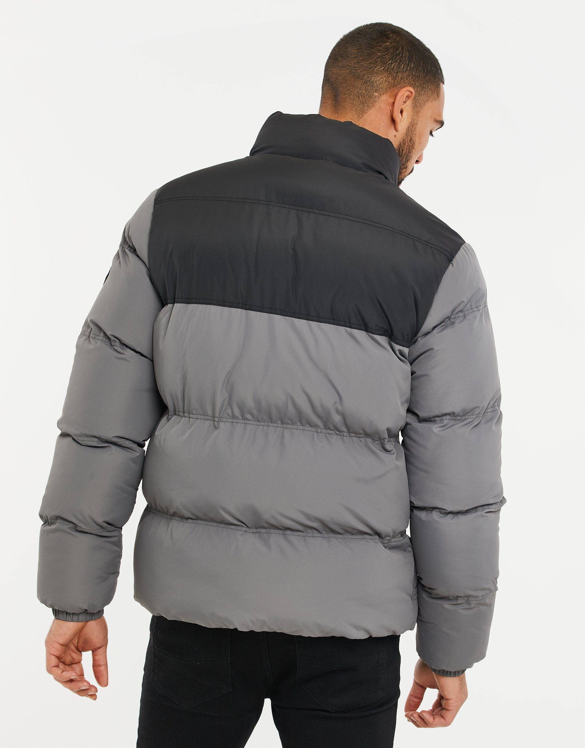 Threadbare Winterjacke schwarz/grau Black Padded Slate- Jacket Firth THB