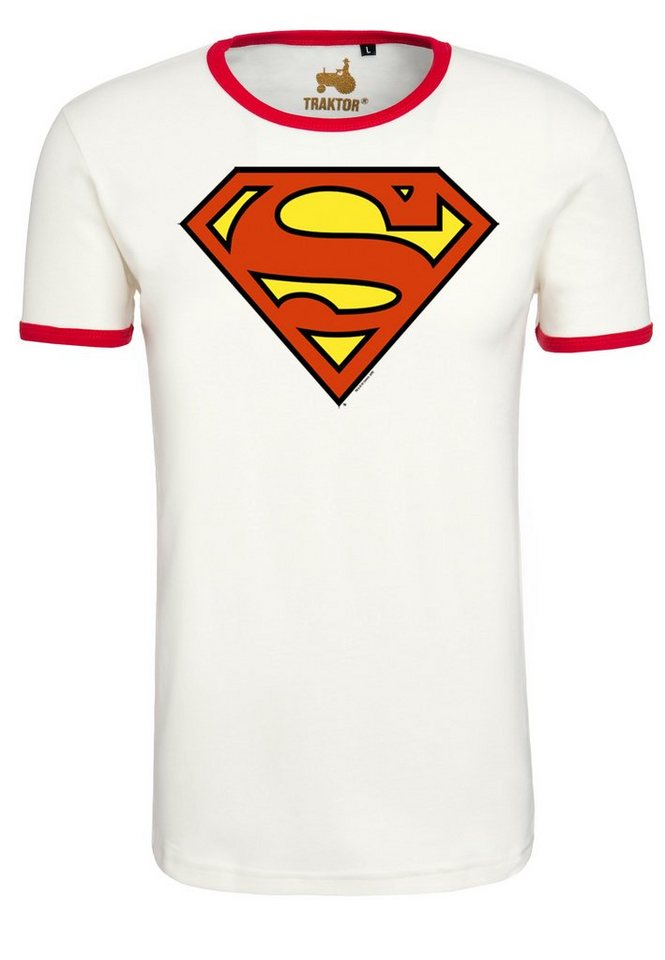 LOGOSHIRT T-Shirt Superman Logo mit trendigem Superhelden-Print,  Authentisches, offiziell lizenziertes Grafik T-Shirt