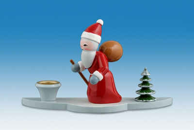 Adventskerze Kerzenhalter Weihnachtsmann mit Bäumchen Höhe 7cm NEU