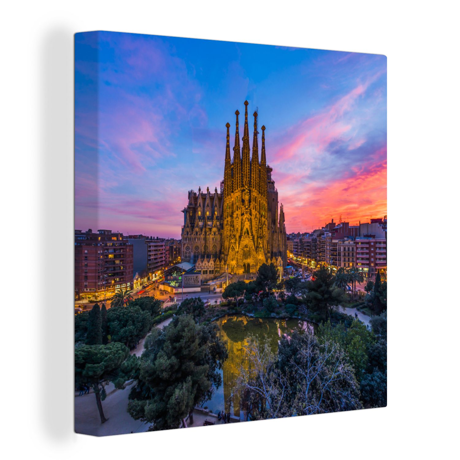 OneMillionCanvasses® Leinwandbild Sagrada Familia - Barcelona - Spanien, (1 St), Leinwand Bilder für Wohnzimmer Schlafzimmer