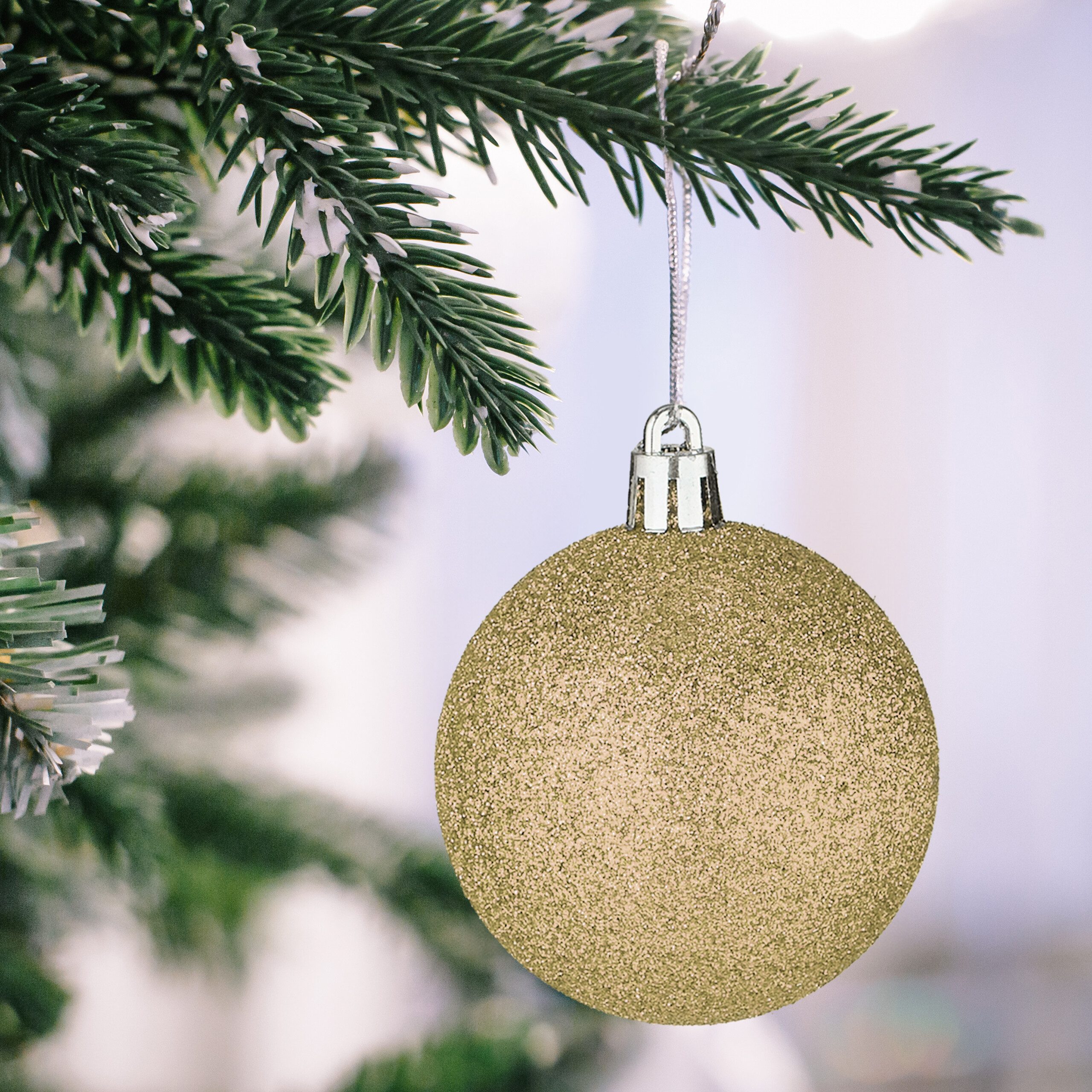 relaxdays Weihnachtsbaumkugel Weihnachtskugeln im 101er Set, Champagner